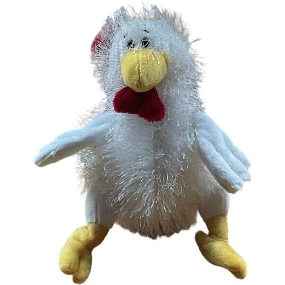 Ganz Webkinz Fluffy White Chicken Plush Toy 8" - Picture 1 of 5